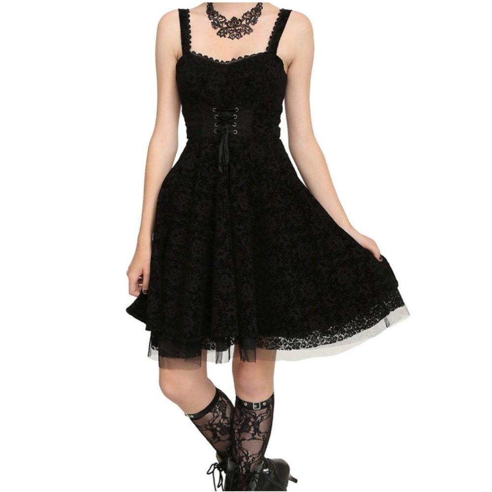 Disney Nightmare Before Christmas : velvet flocked corset detail dress - Picture 3 of 13